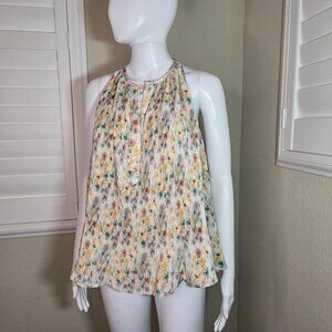 See U Soon Plisse Floral Sleeveless Top Size Small
